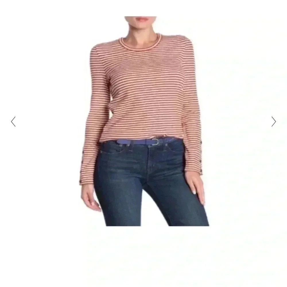 Madewell Crew Neck Striped Long Sleeve Sweater size s‎